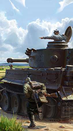 Tank Squad key illustration: A Tiger's close encounter Móvil Vertical fondo de escritorio