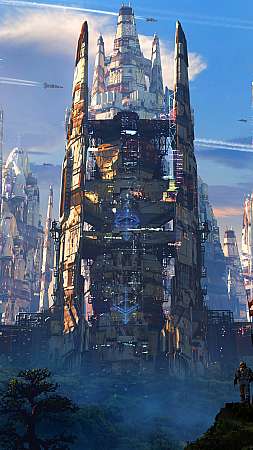 Robot City - The Great Wall Móvil Vertical fondo de escritorio