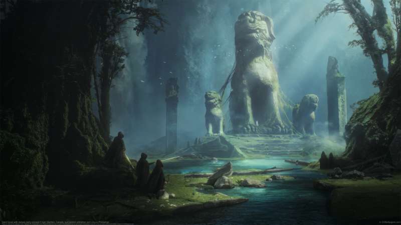 Giant forest with statues early concept fondo de escritorio