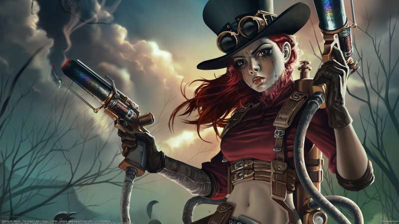 Steampunk Warrior - The Dragon Lady fondo de escritorio