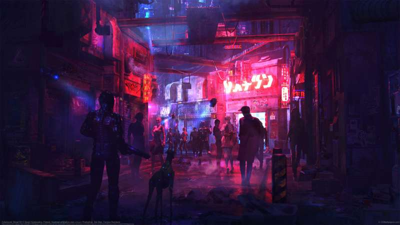 Cyberpunk Street 02 fondo de escritorio