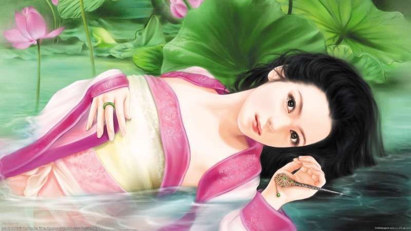 Lotus flower fairy fondo de escritorio