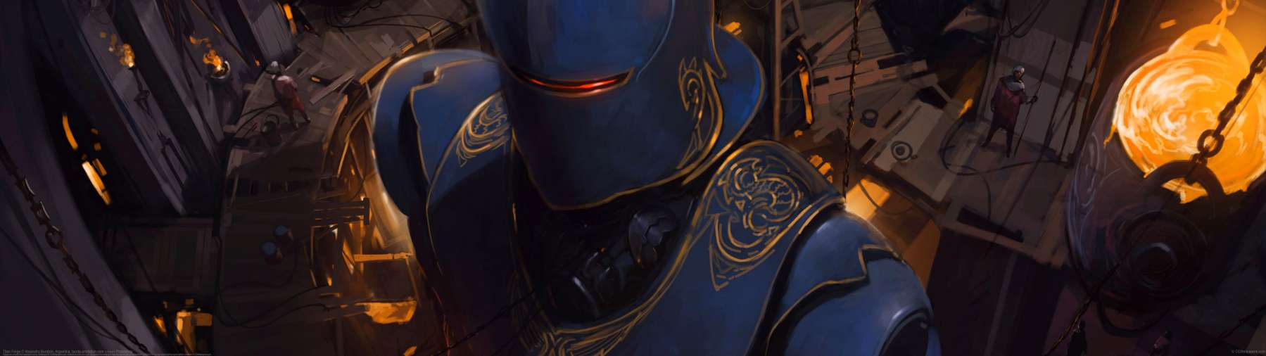 Titan Forge ultra ancha fondo de escritorio