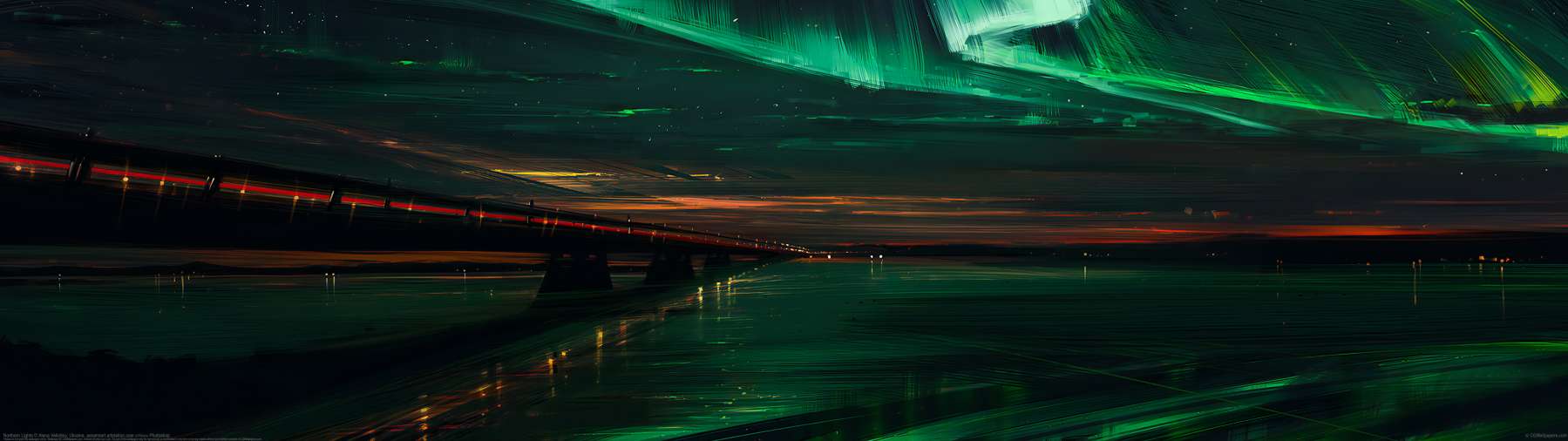 Northern Lights ultra ancha fondo de escritorio