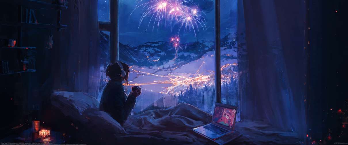 New Year ultra ancha fondo de escritorio