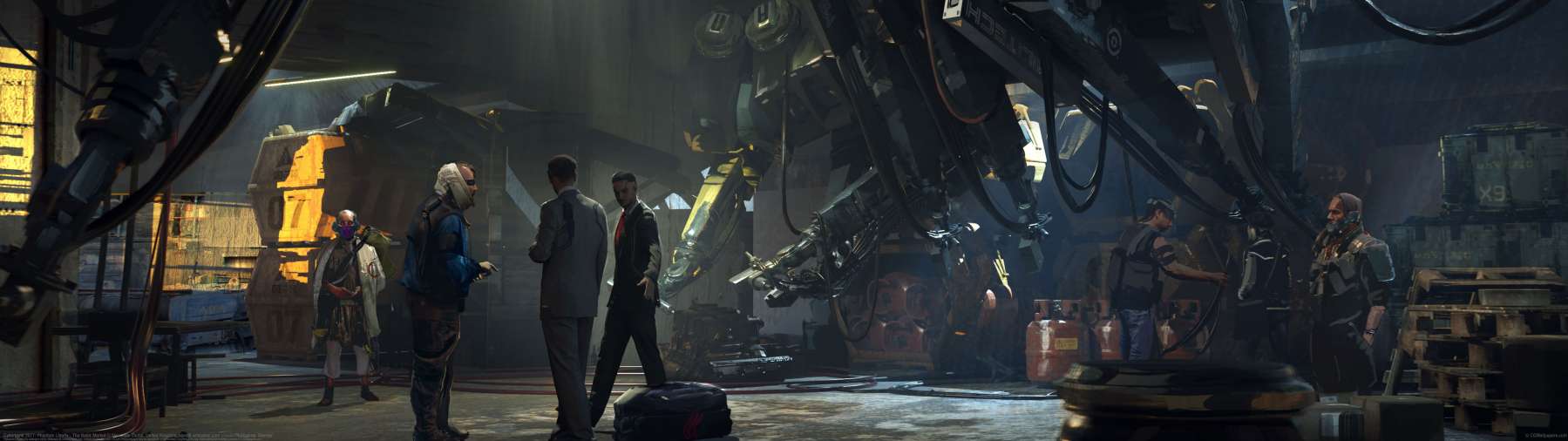 Cyberpunk 2077: Phantom Liberty - The Black Market ultra ancha fondo de escritorio