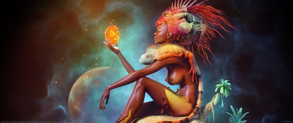 Reptile Queen ultra ancha fondo de escritorio