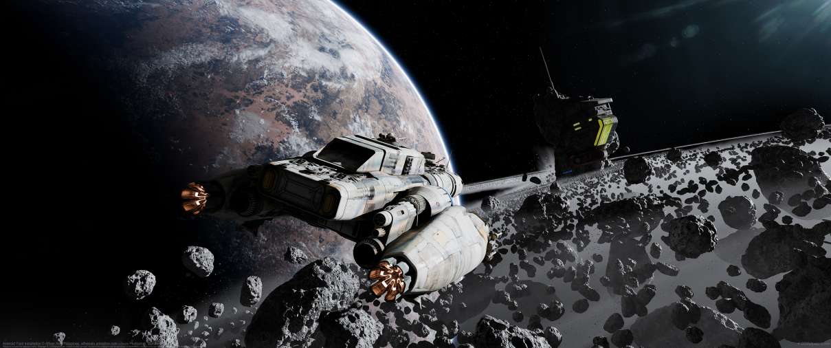 Asteroid Field Installation ultra ancha fondo de escritorio