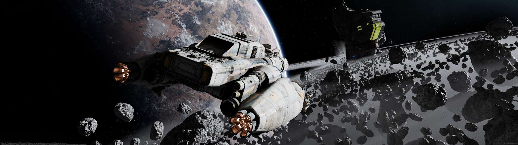 Asteroid Field Installation ultra ancha fondo de escritorio
