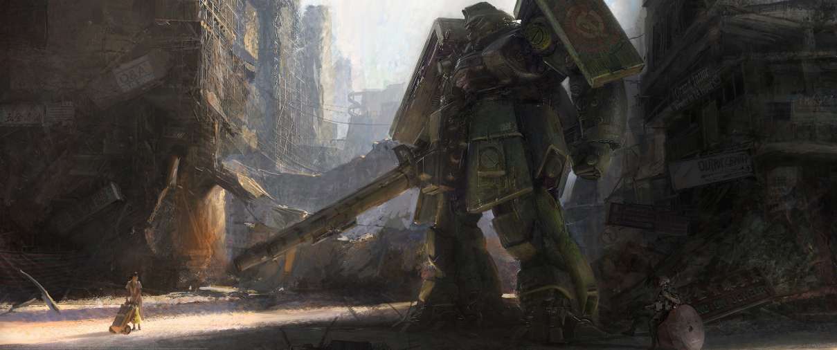 Gundam fan art ultra ancha fondo de escritorio