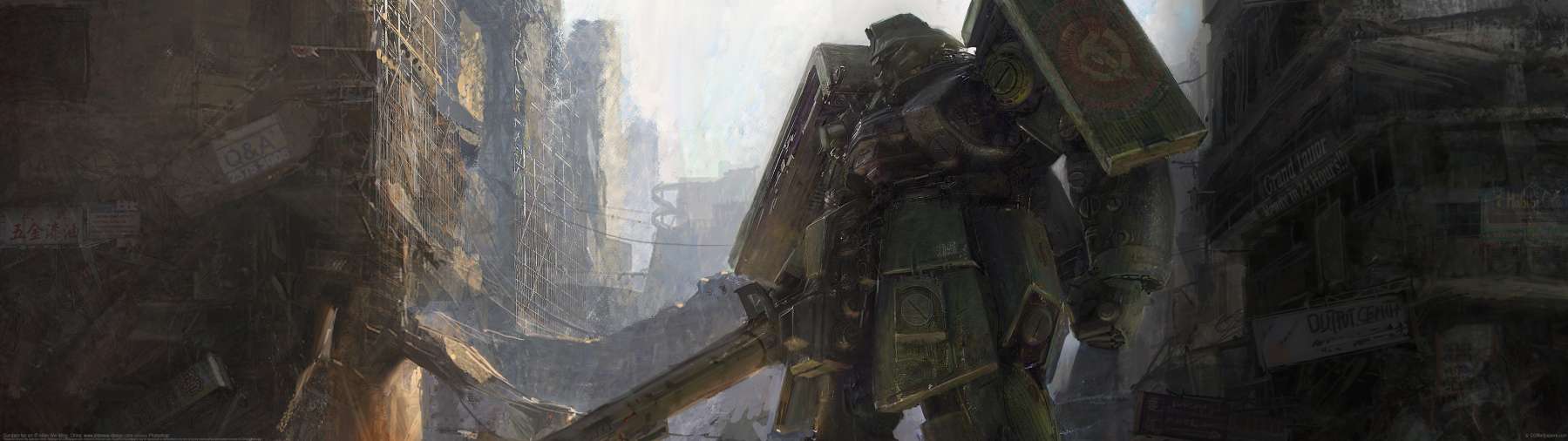 Gundam fan art ultra ancha fondo de escritorio