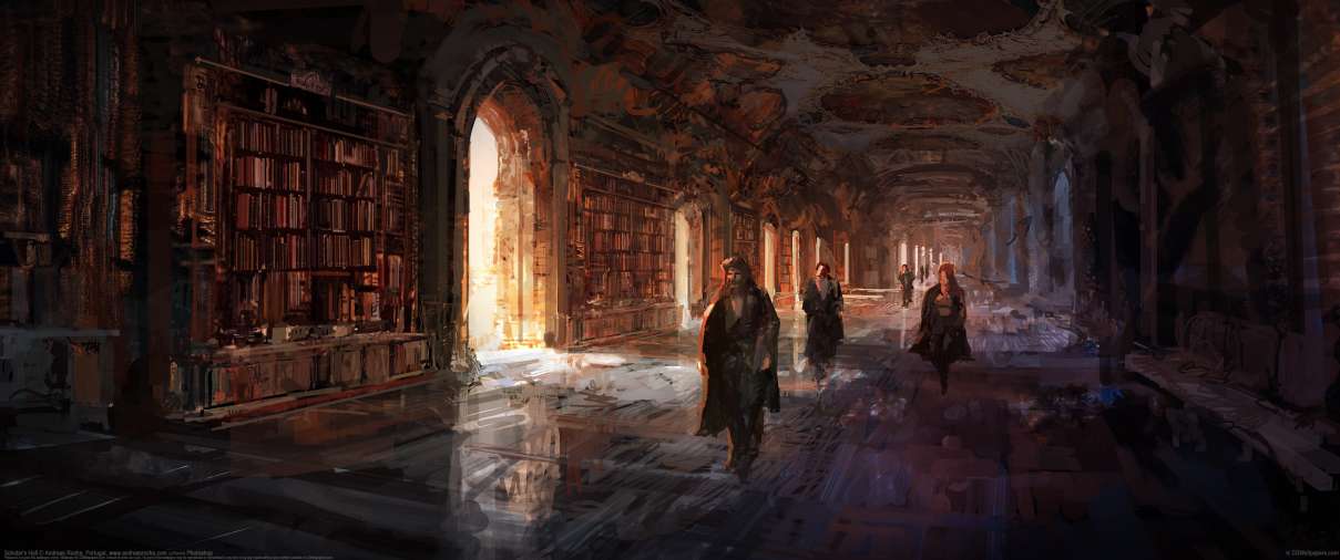 Scholar's Hall ultra ancha fondo de escritorio