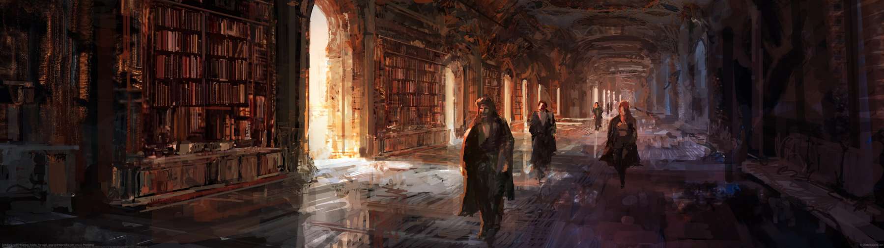 Scholar's Hall ultra ancha fondo de escritorio