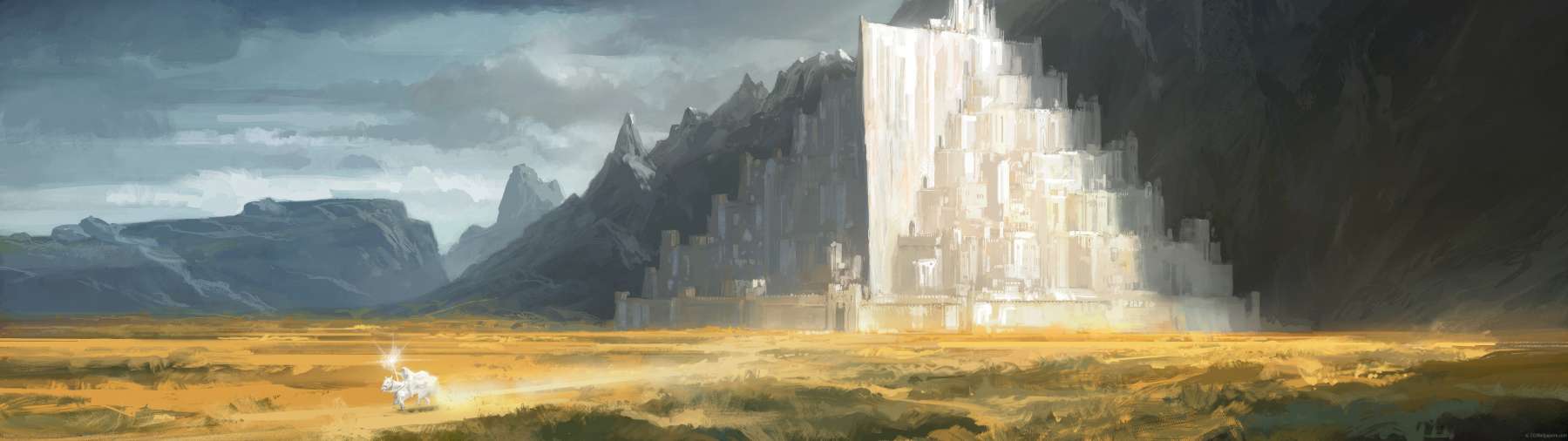 Minas Tirith ultra ancha fondo de escritorio