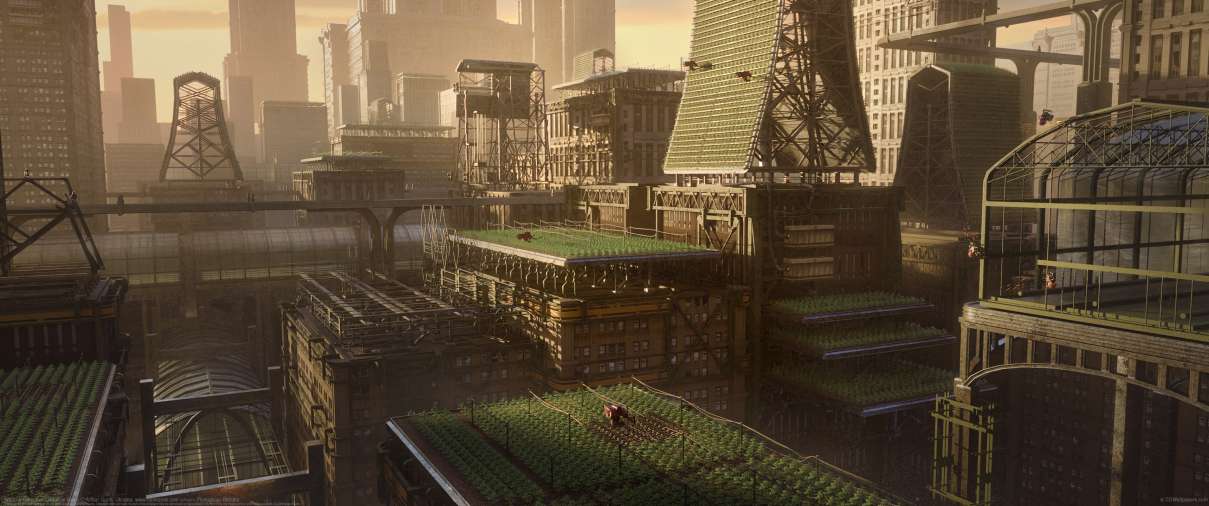 Artificial Detective - Rooftop farms ultra ancha fondo de escritorio