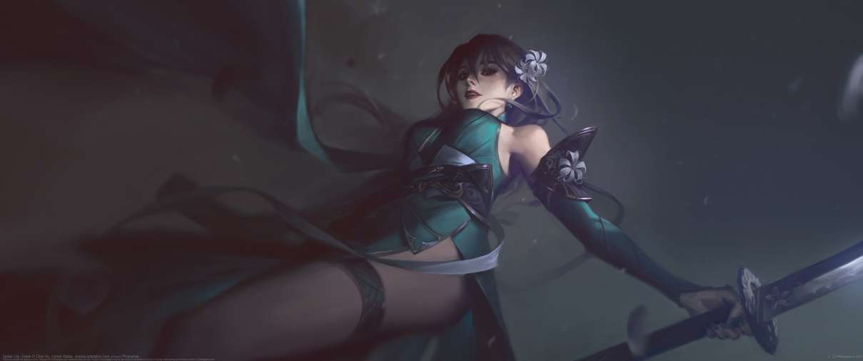 Spider Lily -Green ultra ancha fondo de escritorio