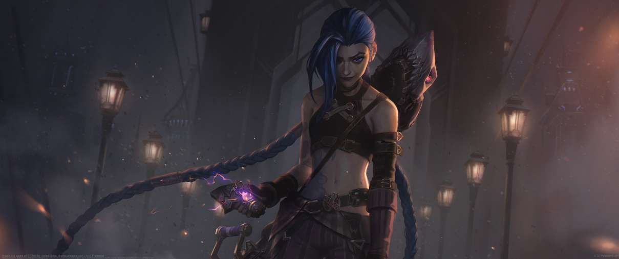 Arcane Jinx splash art ultra ancha fondo de escritorio