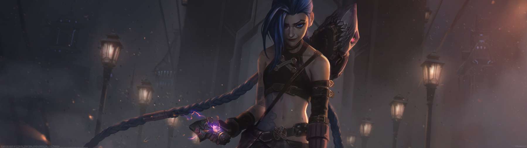 Arcane Jinx splash art ultra ancha fondo de escritorio