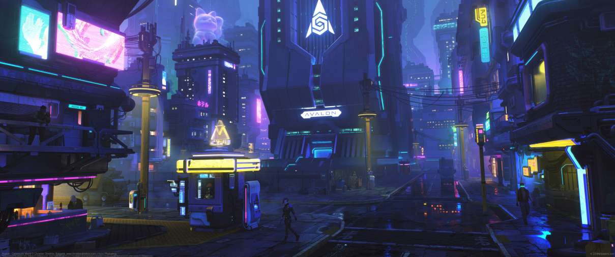 Avalon - Cyberpunk World ultra ancha fondo de escritorio