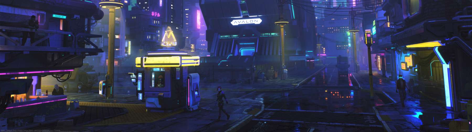 Avalon - Cyberpunk World ultra ancha fondo de escritorio