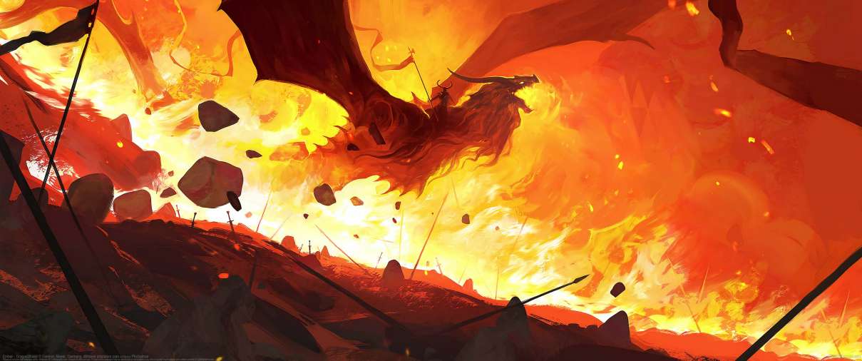 Ember - DragonShield ultra ancha fondo de escritorio