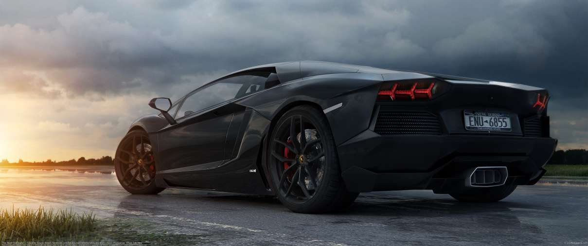 The Black Aventador ultra ancha fondo de escritorio