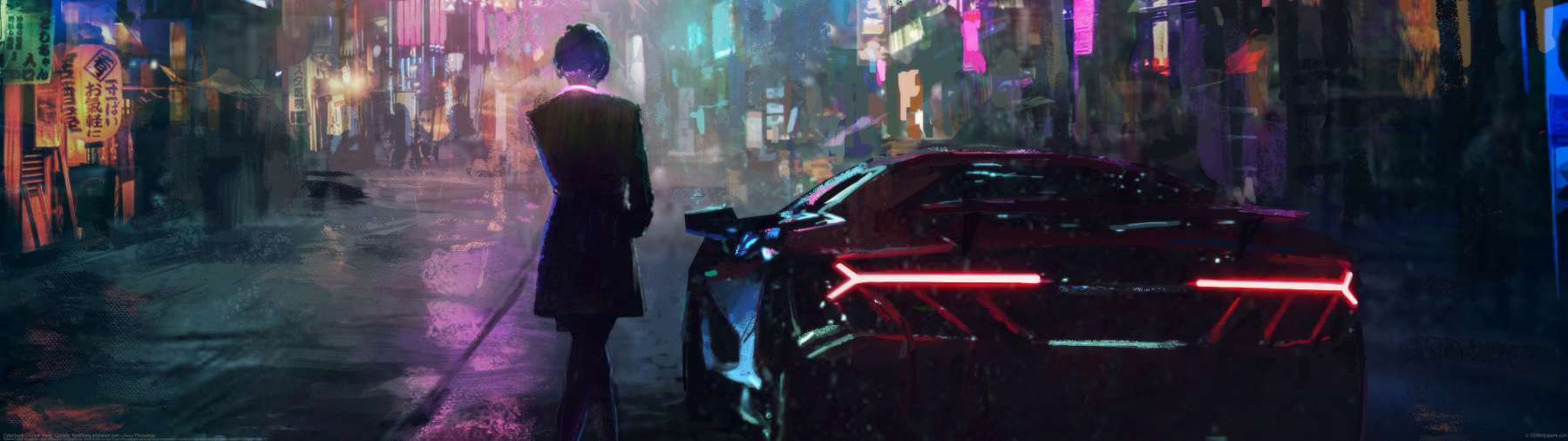 Cyberpunk ultra ancha fondo de escritorio