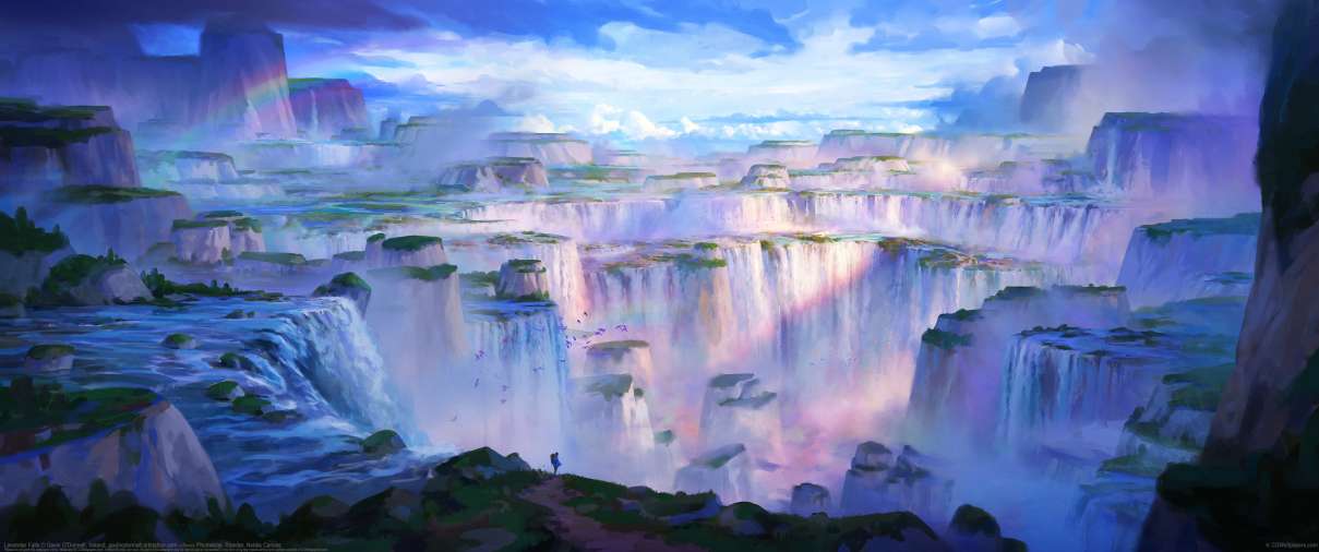 Lavender Falls ultra ancha fondo de escritorio
