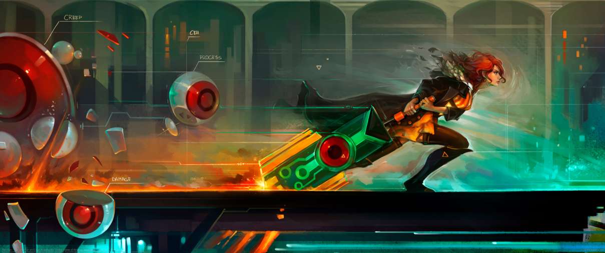 Red Run - Transistor fan art ultra ancha fondo de escritorio