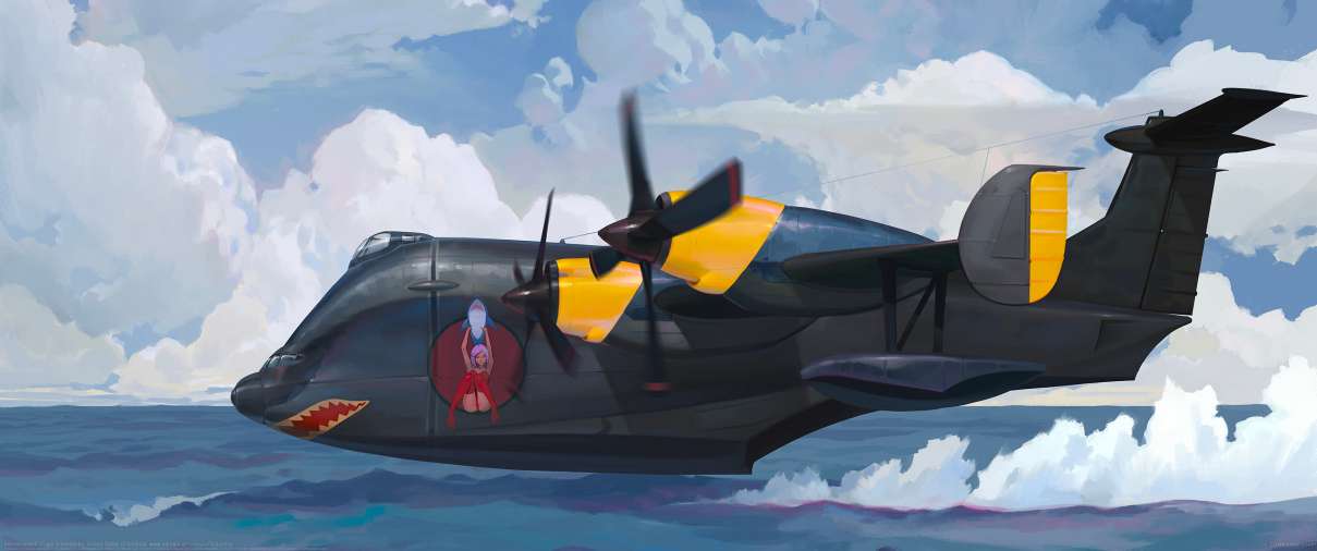 Marine sketch ultra ancha fondo de escritorio