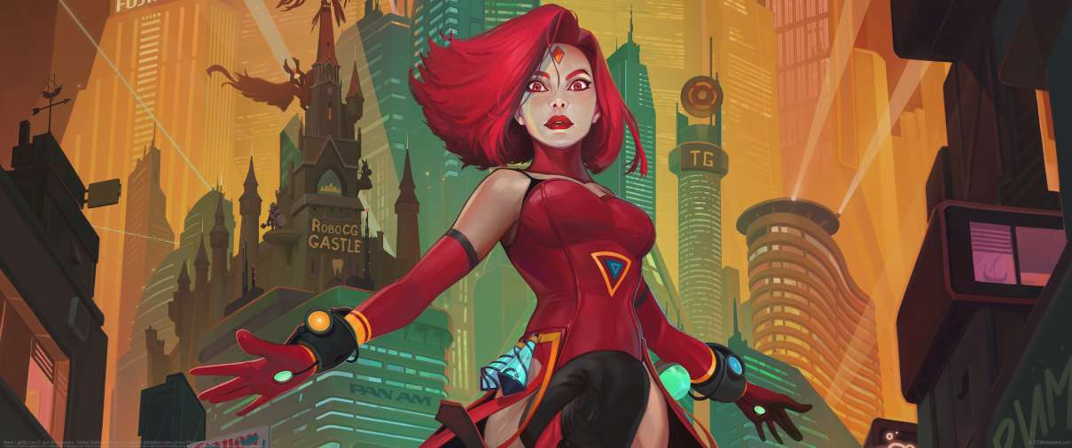 Neon Lights Lina ultra ancha fondo de escritorio