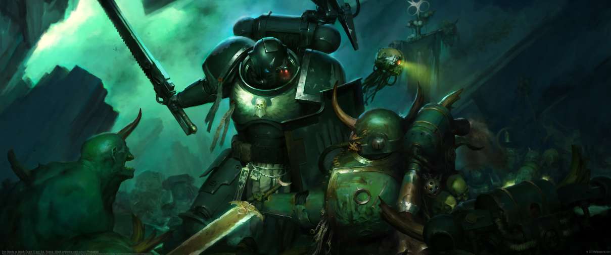 Iron Hands vs Death Guard ultra ancha fondo de escritorio