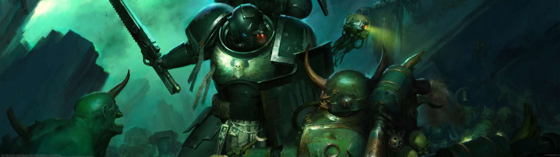 Iron Hands vs Death Guard ultra ancha fondo de escritorio