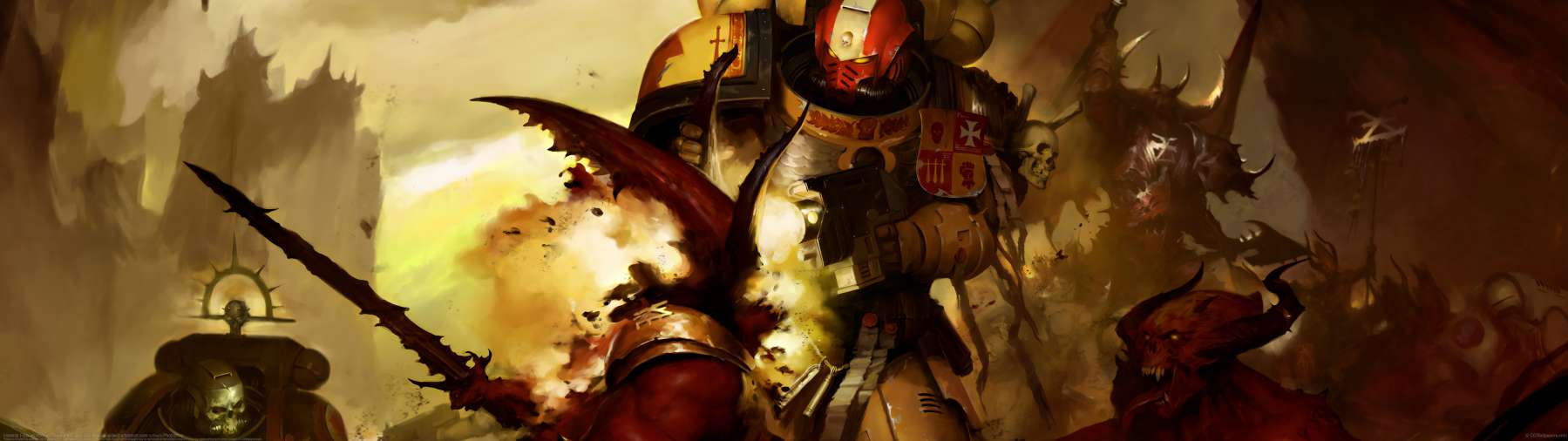 Imperial Fists vs Khorne Daemons ultra ancha fondo de escritorio