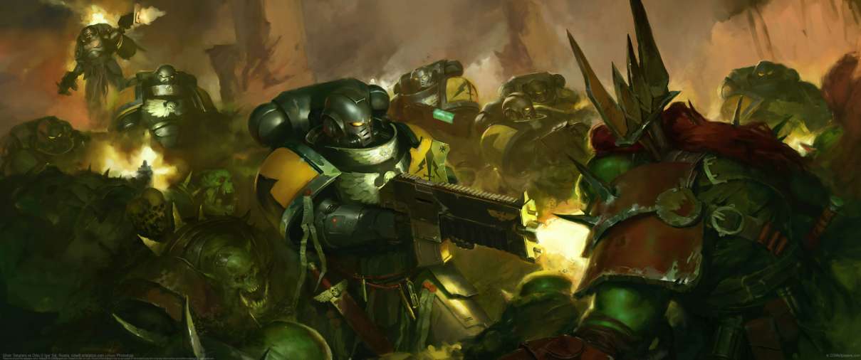 Silver Templars vs Orks ultra ancha fondo de escritorio