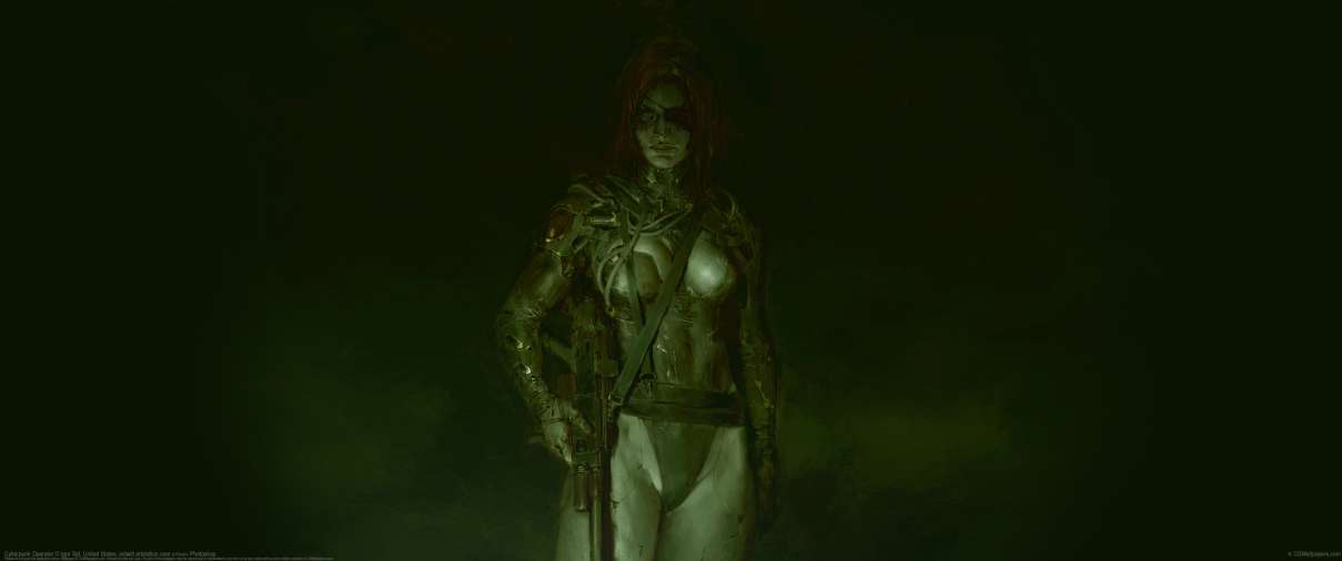Cyberpunk Operator ultra ancha fondo de escritorio