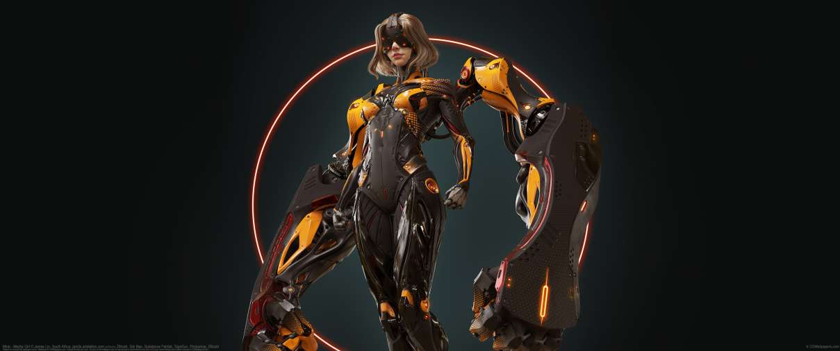 Mirai - Mecha Girl ultra ancha fondo de escritorio