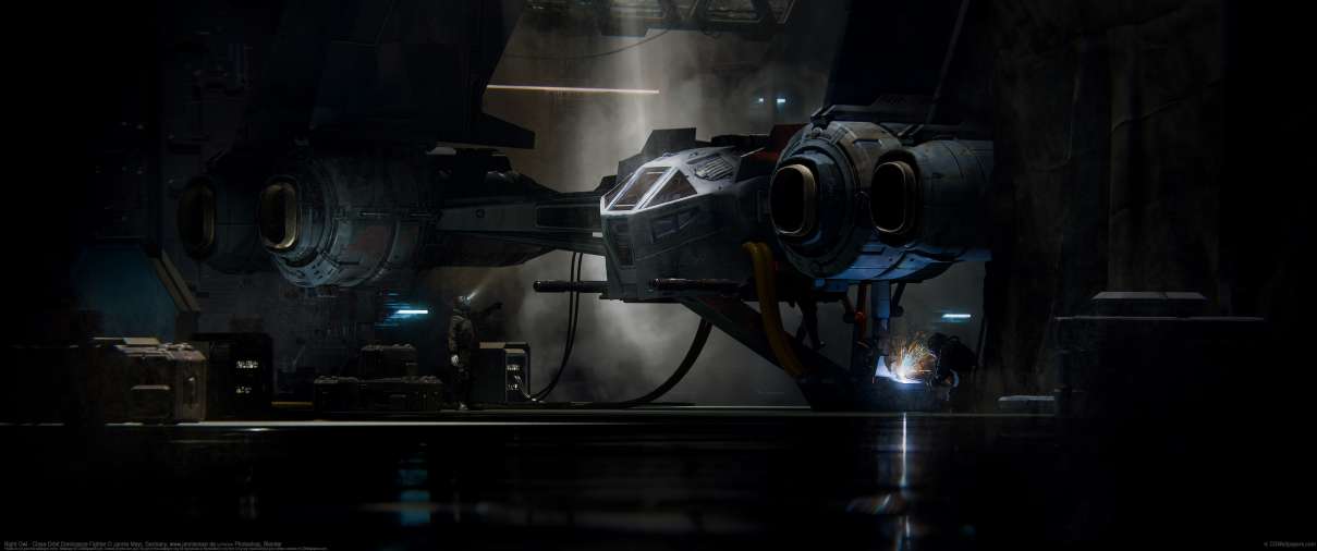 Night Owl - Close Orbit Dominance Fighter ultra ancha fondo de escritorio