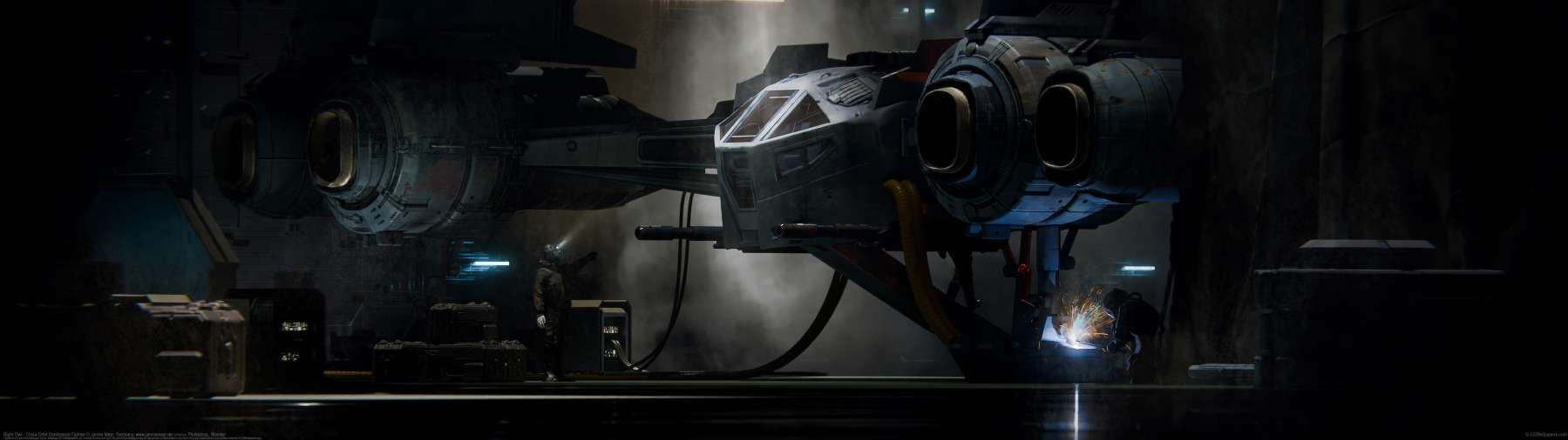 Night Owl - Close Orbit Dominance Fighter ultra ancha fondo de escritorio