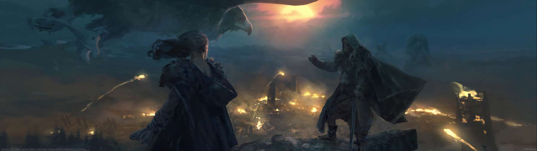 Fall of Gods - Animal Shadow; The Queens Gambit ultra ancha fondo de escritorio