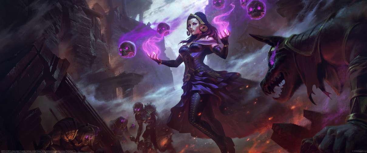 SMITE X MTG Liliana Vess ultra ancha fondo de escritorio