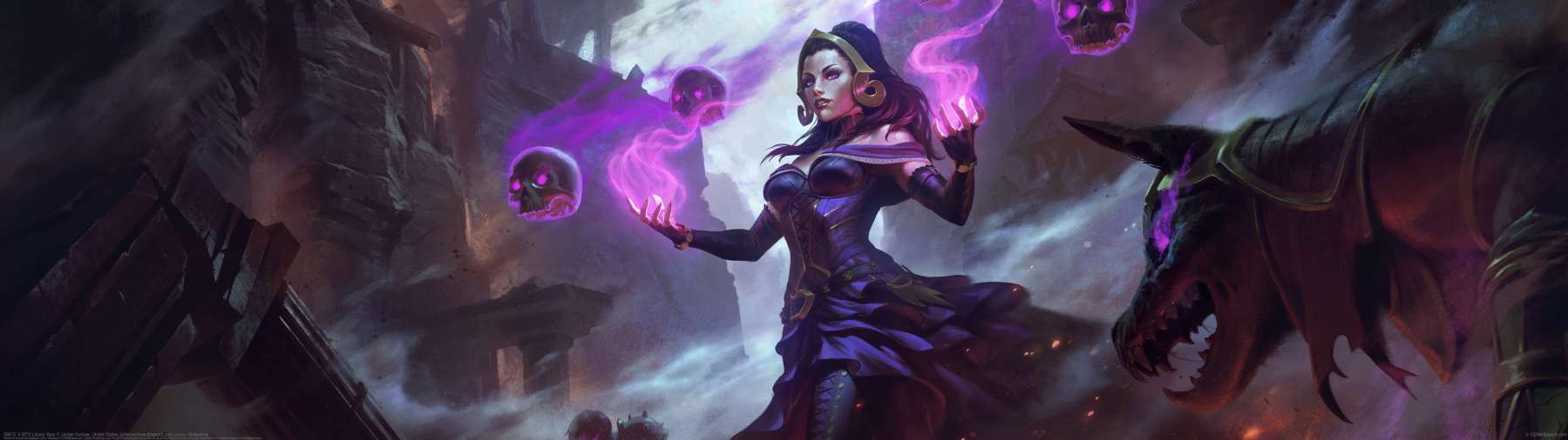 SMITE X MTG Liliana Vess ultra ancha fondo de escritorio