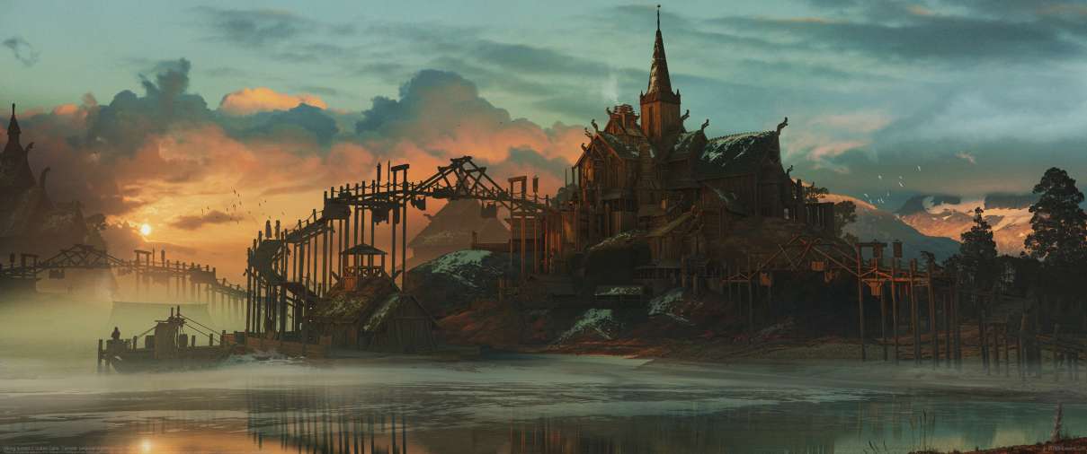 Viking sunset ultra ancha fondo de escritorio