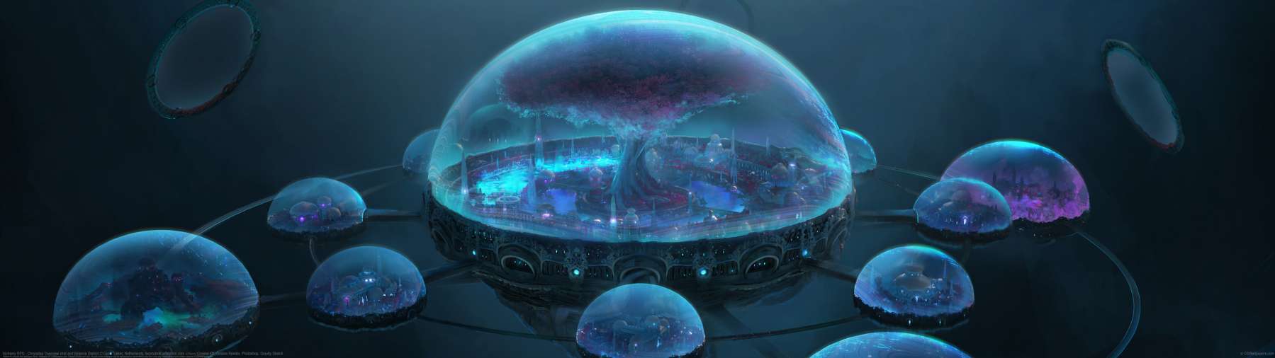 Alchemy RPG - Chrysalea Overview shot and Balance District ultra ancha fondo de escritorio