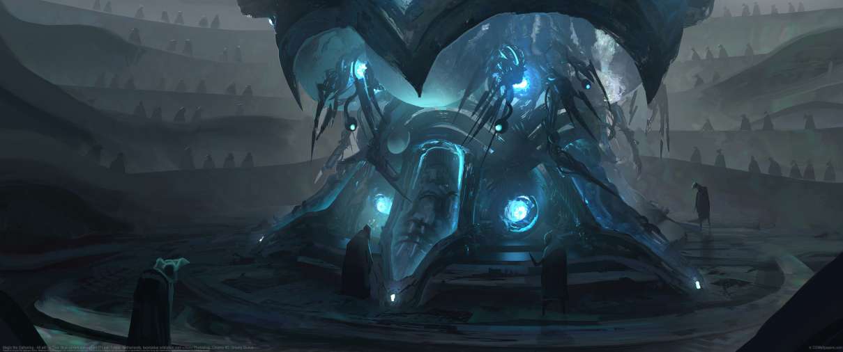 Magic the Gathering - All will be One: Blue sphere concept art ultra ancha fondo de escritorio