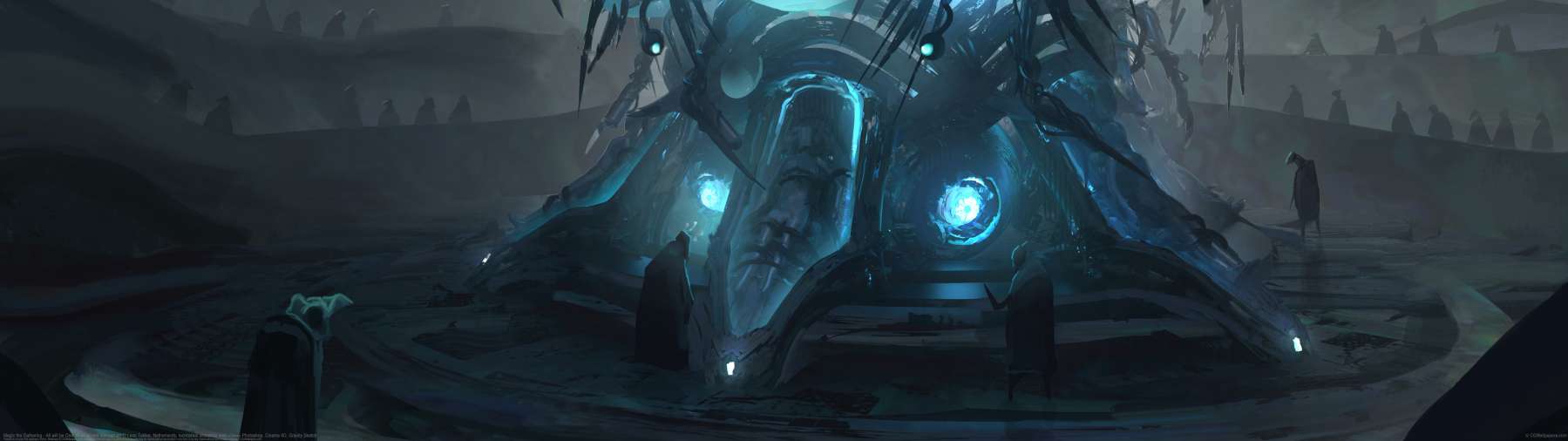 Magic the Gathering - All will be One: Blue sphere concept art ultra ancha fondo de escritorio