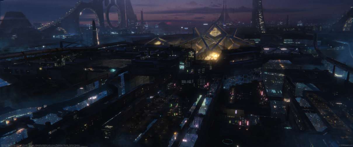 Omicron City ultra ancha fondo de escritorio