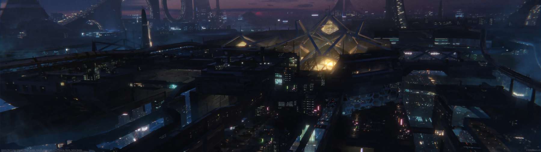 Omicron City ultra ancha fondo de escritorio
