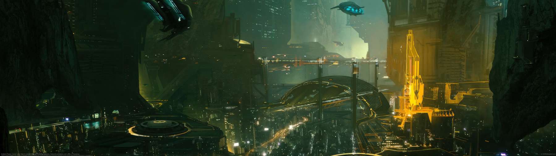 Eclipse Phase - Lunar Cave City ultra ancha fondo de escritorio