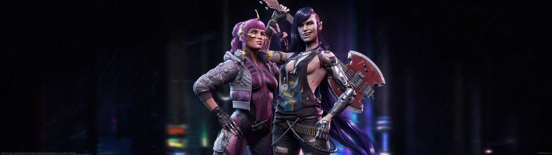 Adventure Time - Cyberpunk 2077 ultra ancha fondo de escritorio